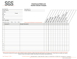 Greenhouse Media and Nutrient Solution Analysis