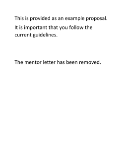 This is provided as an example proposal. It is