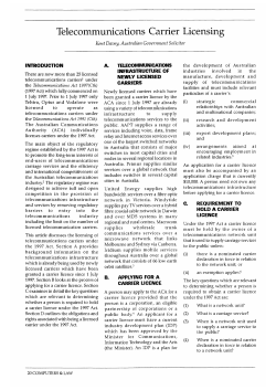 Telecommunications Carrier Licensing