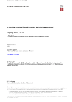 Is Cognitive Activity of Speech Based On Statistical