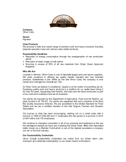 Company Oliver Carty Sector Pigmeat Chief Products We process a