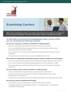 medical groups carrier assessment tool