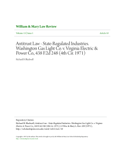 Antitrust Law - State-Regulated Industries. Washington Gas Light Co