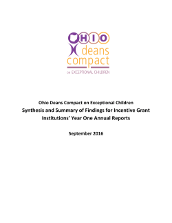 Synthesis and Summary of Findings for Incentive Grant Institutions