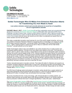 Solidia Technologies Wins $3 Million from Emissions Reduction