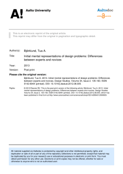 Initial mental representations of design problems