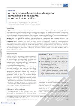 A theory-based curriculum design for remediation of residents