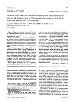 Evidence that selective endothelial dysfunction may occur in