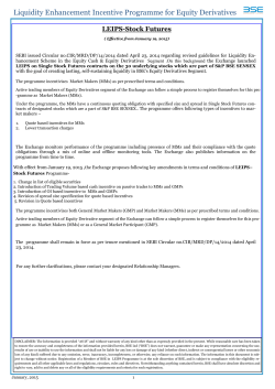 Liquidity Enhancement Incentive Programme for Equity Derivatives