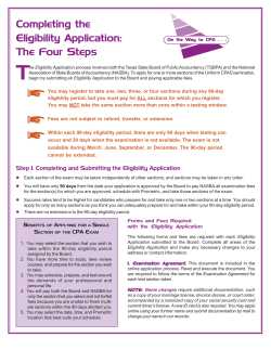 Completing the Eligibility Application: The Four Steps