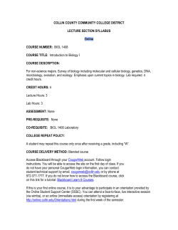 Biology 1408 Syllabus - Collin College Faculty Websites