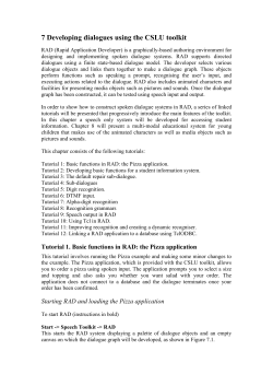 7 Developing dialogues using the CSLU toolkit