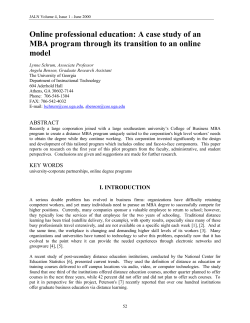 Online professional education: A case study of an MBA program