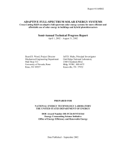 ADAPTIVE FULL-SPECTRUM SOLAR ENERGY