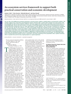 Tallis et al. 2008. An ecosystem services framework to support both