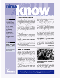 Time to Get in the Game A Paradox in Team Sport Trends