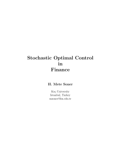 Stochastic Optimal Control in Finance
