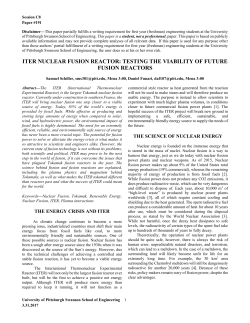 iter: first energy producing fusion reactor