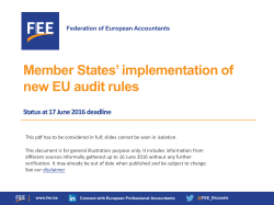 Member States` implementation of new EU audit rules State of play