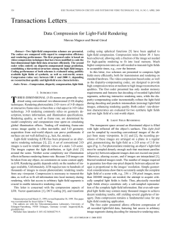 Data compression for light-field rendering
