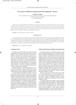 The toxicity of different selenium forms and compounds &ndash; Review