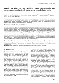 Cryptic speciation and host specificity among