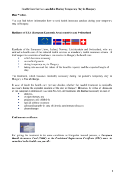 Health Care Services Available During Temporary Stay in Hungary