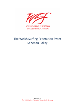The Welsh Surfing Federation Event Sanction Policy