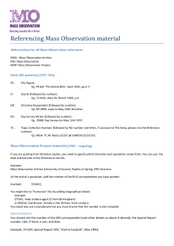 Referencing Mass Observation material