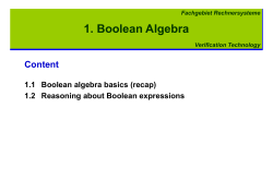 1 Boolean Algebra 1. Boolean Algebra