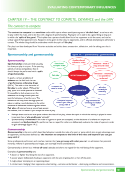 THE CONTRACT TO COMPETE, DEVIANCE and the LAW