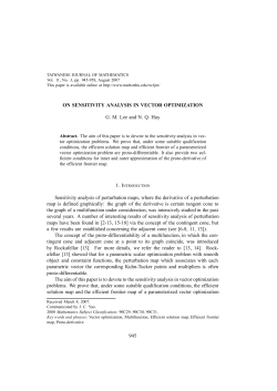 ON SENSITIVITY ANALYSIS IN VECTOR OPTIMIZATION G. M. Lee