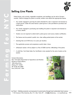 Selling Live Plants