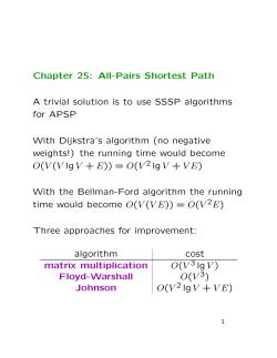 Chapter 25: All-Pairs Shortest Path A trivial