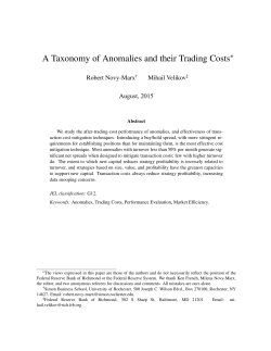 A Taxonomy of Anomalies and their Trading Costs - Robert Novy-Marx