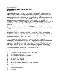 Safeguarding Vulnerable Adults Policy
