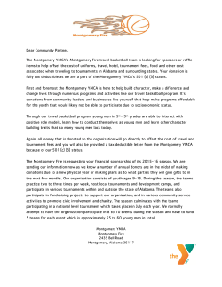 Dear Community Partner, The Montgomery YMCA`s Montgomery