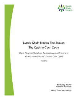 The Cash-to-Cash Cycle - Supply Chain Insights