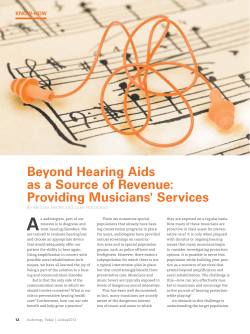 Beyond Hearing aids as a source of revenue: providing musicians