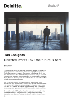 Tax Insights Diverted Profits Tax: the future is here