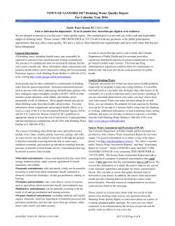 TOWN OF SANFORD 2017 Drinking Water