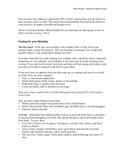 The Lowdown on Fats * Draft 1