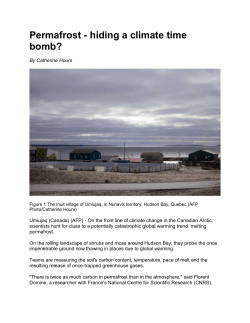 Permafrost - hiding a climate time bomb?