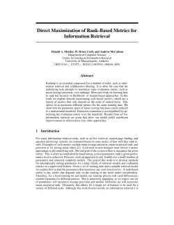 Direct Maximization of Rank-Based Metrics for Information Retrieval