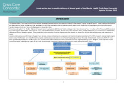 Update October 2015 - Mental Health Crisis Care Concordat