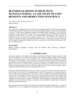 blended learning in high tech manufacturing: a case study of cost