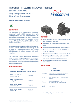 FT10DHNR FT10DHIR FT10DVNR FT10DVIR 650 nm DC
