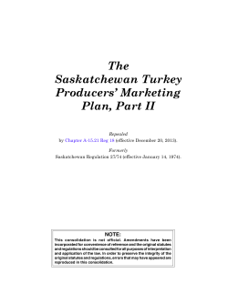 The Saskatchewan Turkey Producers` Marketing Plan, Part II