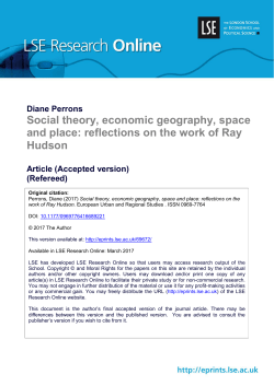 Social theory, economic geography, space and place: reflections on
