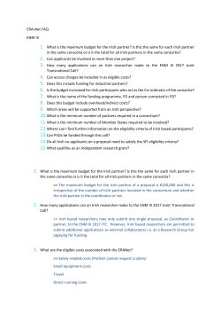ERA-Net FAQ ENM III 1. What is the maximum budget for the Irish